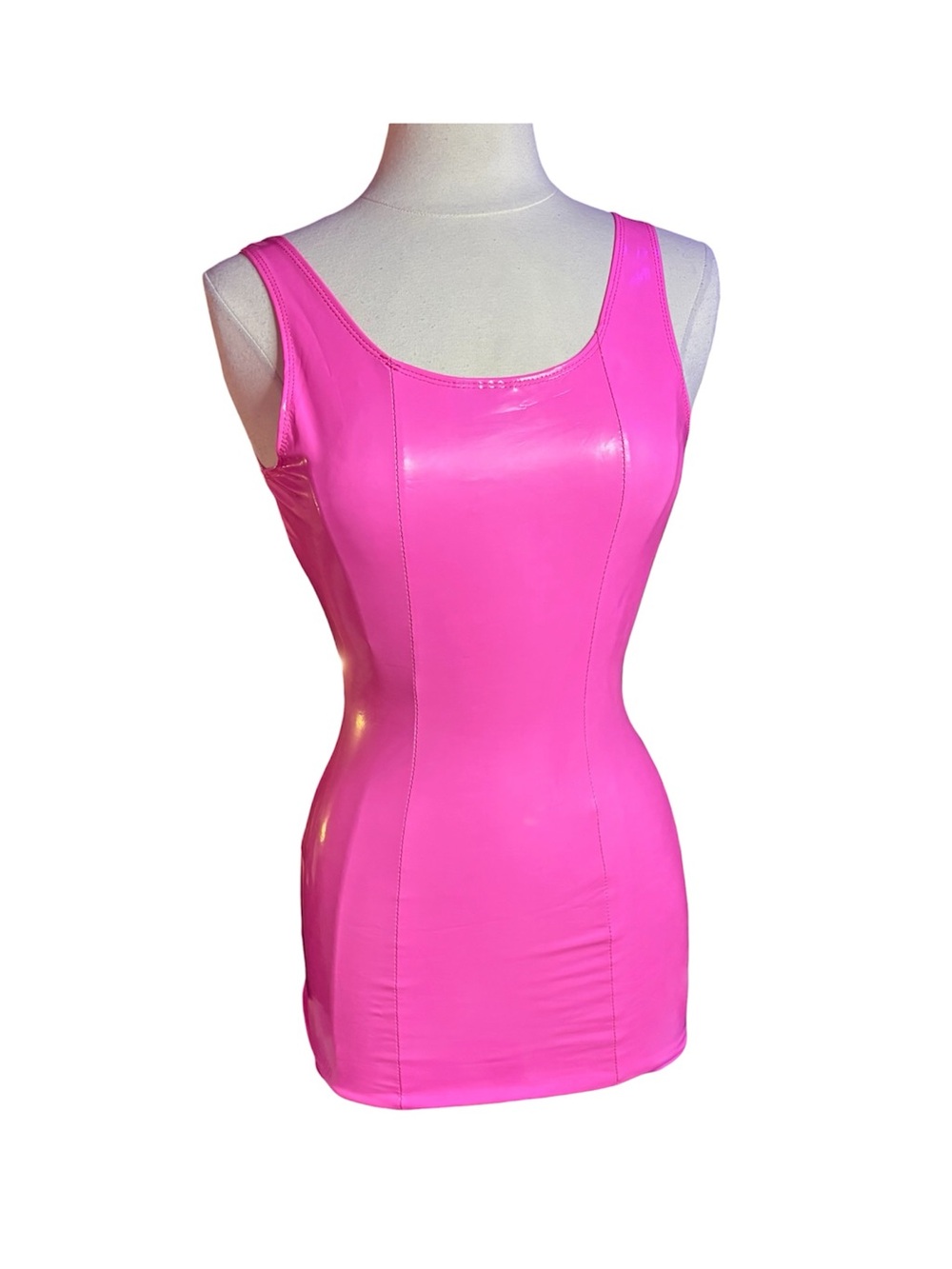 Leg Avenue Barbie Halloween Costume Hot Pink Vinyl Dress